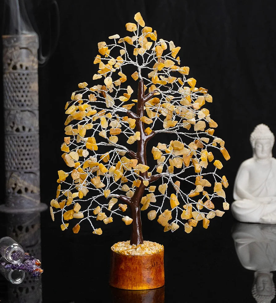 HindCraft Gemstone Crystal Tree Silver Wire 10-12 inch