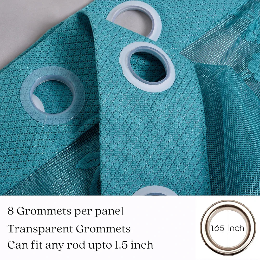 Kuber Industries Door Curtains Premium Drapes for Bedroom with 8 Rings SY27 Green Colour