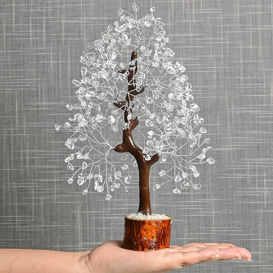 Bezavo Clear Quartz Crystal Tree Silver Wire