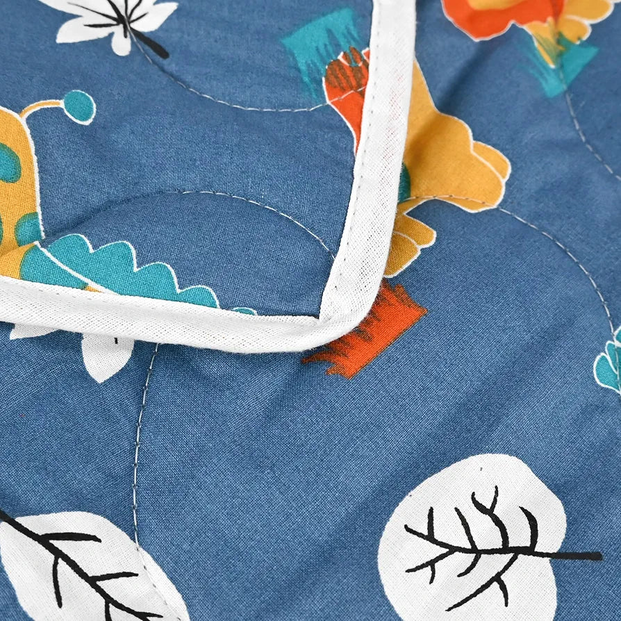 Divine Casa 120 GSM Cotton Single Bed Comforter Soft & Lightweight Reversible All-Season Blanket Iris Deep