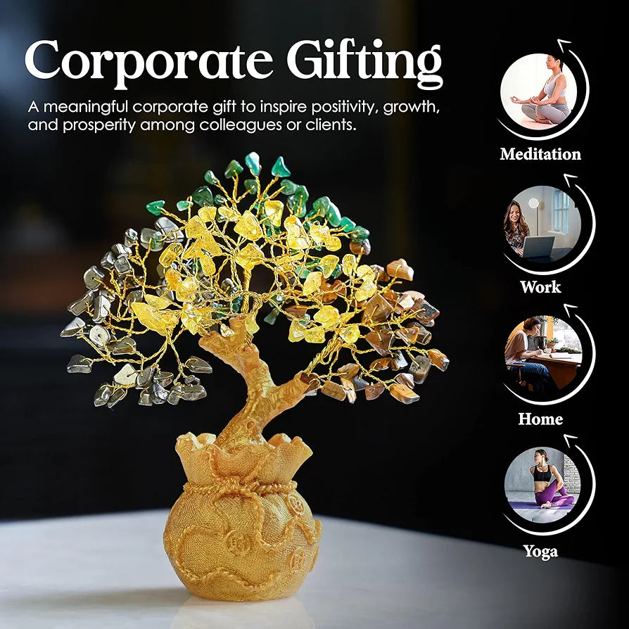 Zaicus Money Magnet Crystal Tree Feng Shui Tree with Golden Pot