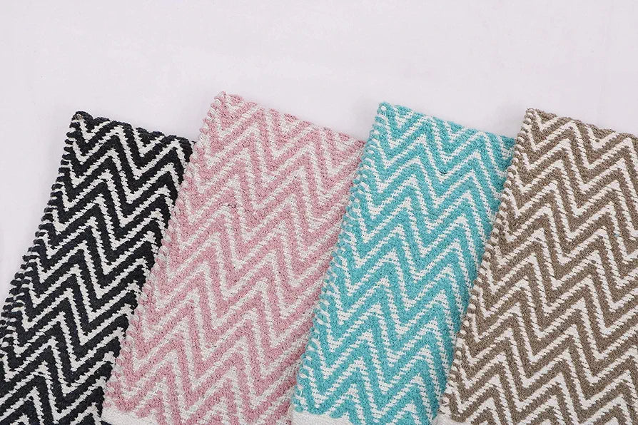 The Home Talk Cotton Door Mat Bath Rug for Spa Vanity Shower Warm & Soft Carpets