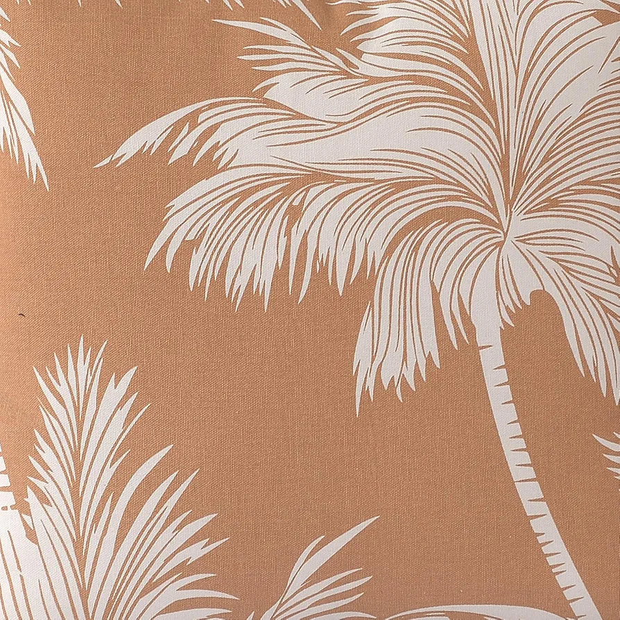 Sashaa World Stunning Palm Tree Printed Cotton Cushion Cover Colour Nat Yellow