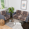 Kuber Industries Set of 6 Durable 2+1 Seater Sofa Cover Floral Print Dark Olive Green