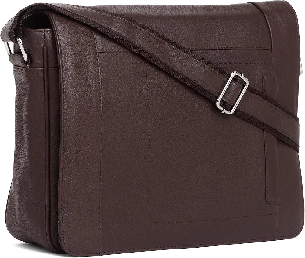 WildHorn Classic Leather 13 inch Laptop Messenger Bag for Men I Office Bags I Travel Bags I Adjustable Strap