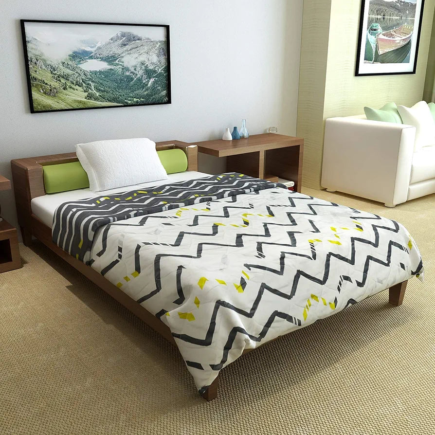 Divine Casa 120 GSM Microfiber Single Bed Comforter Soft & Lightweight Reversible AC Blanket Colour Slate