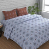 Huesland by Ahmedabad Cotton 144 TC Cotton Bedsheet for Double Bed King Size with 2 Pillow Covers | Mandala | Brown & Grey