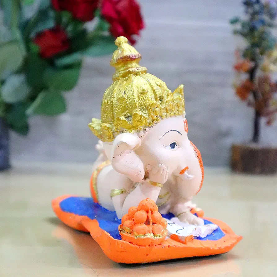 Jaipur Ace Bal Ganesha on Book With Modak Decorative Showpiece Book Ganesh
