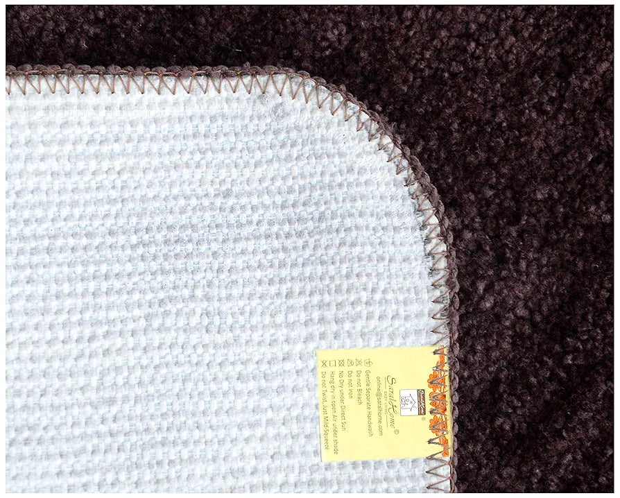 Saral Home Easy Living Microfiber Solid Rectangle Anti-skid Bath Mats Colour Brown (Pack Of 2)