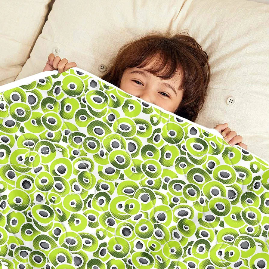Divine Casa 120 GSM Microfiber Reversible Kids Single Bed Comforter Ultra-Soft Toddler Blanket Colour Green Glow
