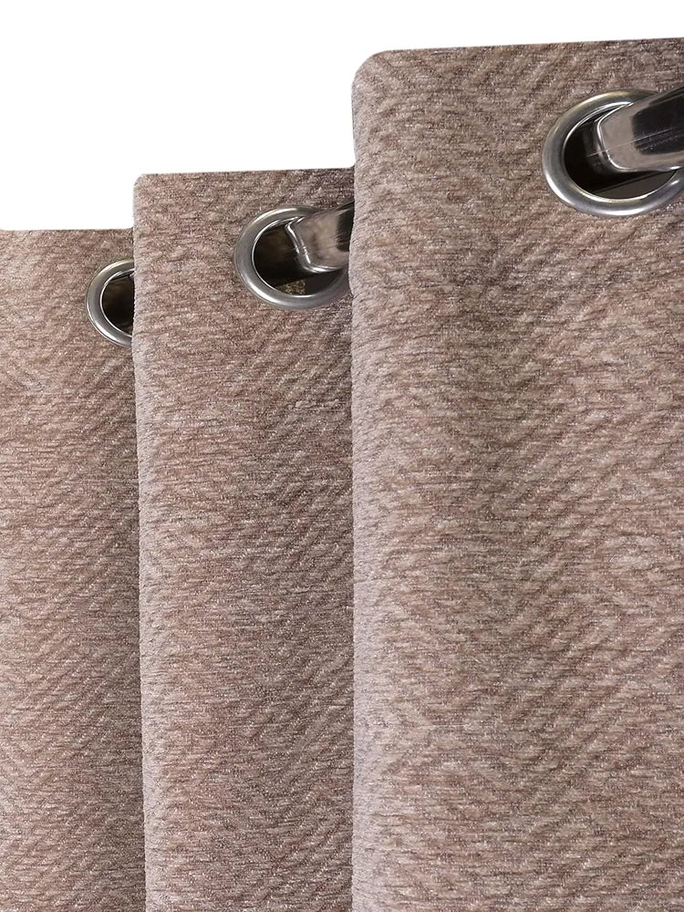 Saral Home Pacman Chenille Blackout Long Door Curtains 1pc Colour Beige