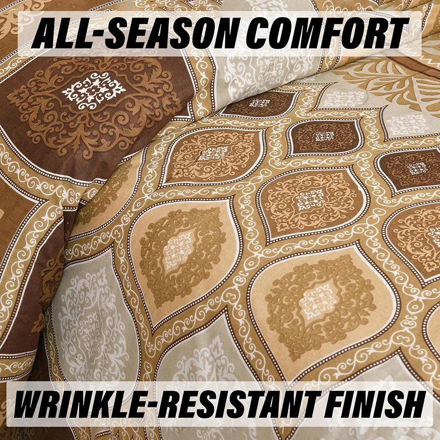 Kuber Industries Double Bedsheet with 2 Pillow Covers 160 TC Premium Cotton Brown