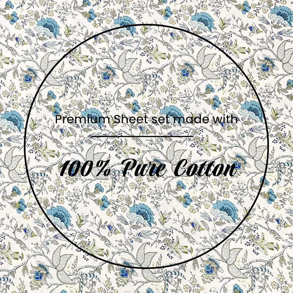 Sajavat Home 100% Pure Cotton King Size Bedsheet Set with 2 Pillow Covers Colour Sky Blue