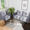 Kuber Industries Set of 6 Net Durable 2+1 Seater Sofa Covers Floral Print Black & Grey