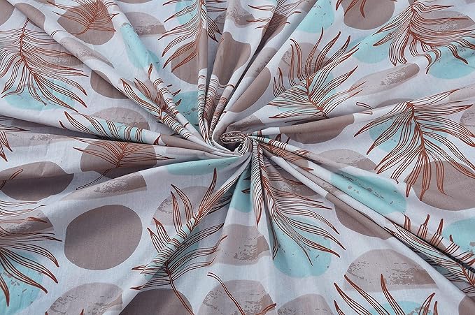 Huesland by Ahmedabad Cotton 144 TC Cotton King Size Bedsheet with 2 Pillow Covers - White & Brown