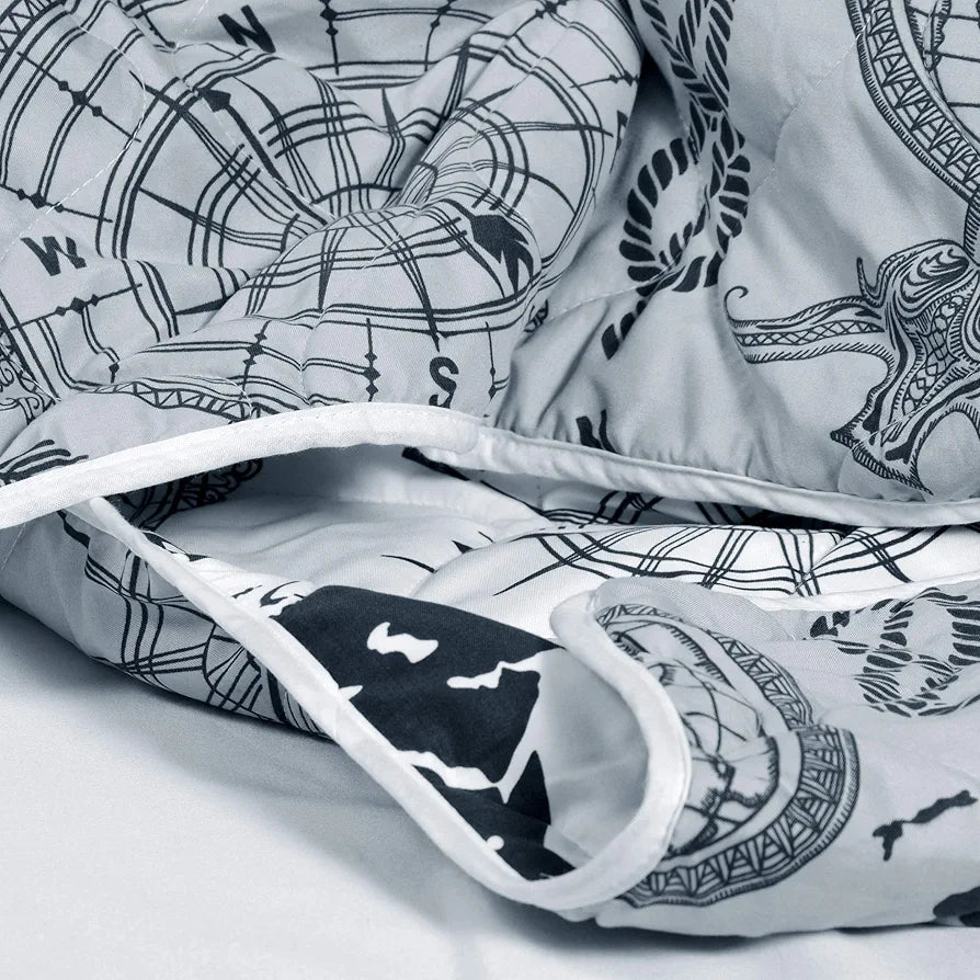 Divine Casa 120 GSM Microfiber Reversible Kids Single Bed Comforter Ultra-Soft Toddler Blanket Colour Stonewash Grey