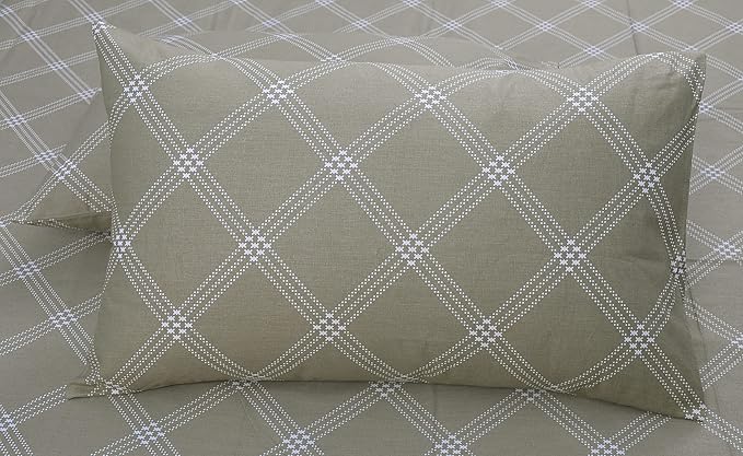 Huesland by Ahmedabad Cotton 186 TC Cotton Pillow Cover Set of 2 | Brandon Beige