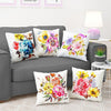 Story@Home Cushion Cover Polyester Cover Vibrant Red & Blue Floral Design Pillow Cover Set of 5