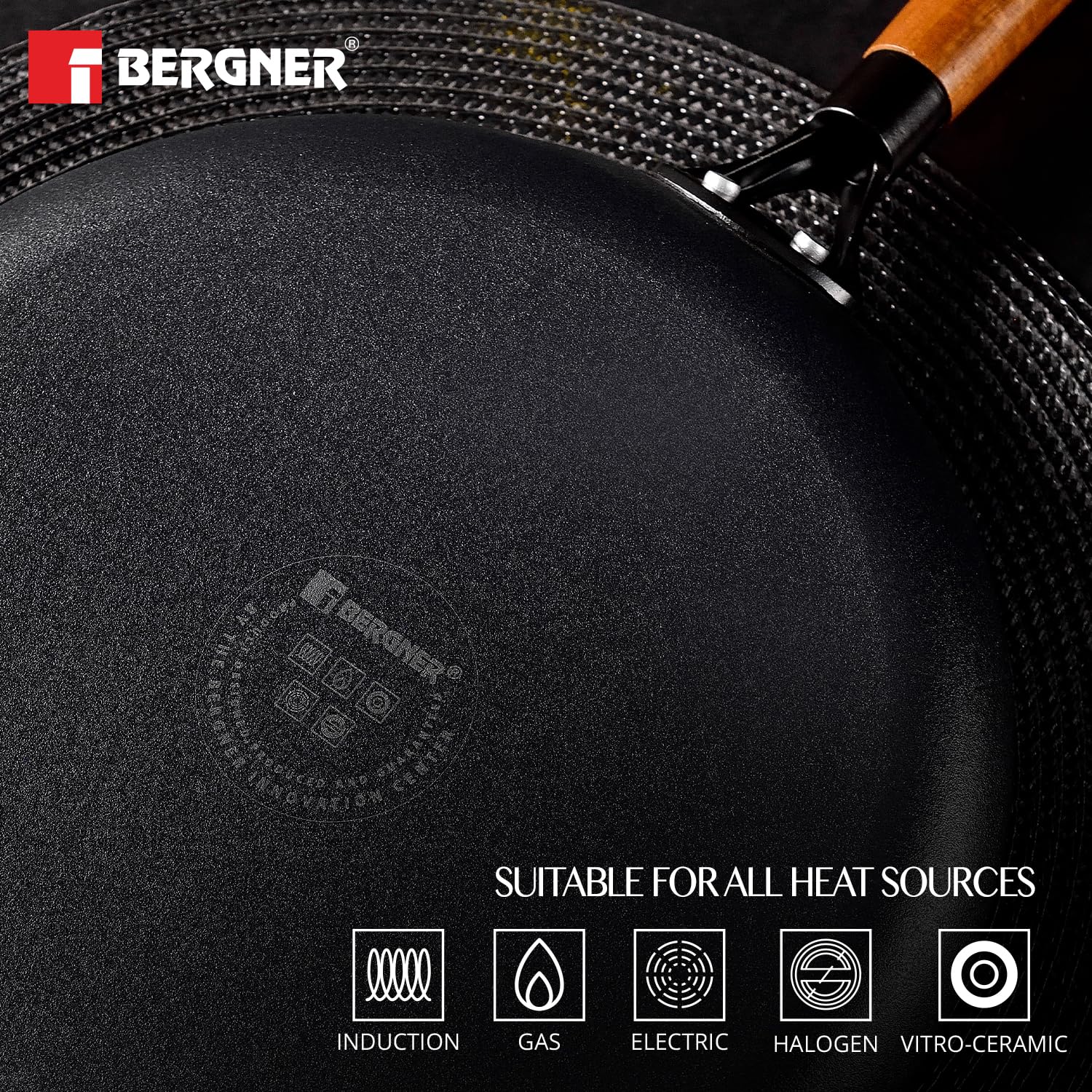 Bergner Odin 28 Cm Cast Iron Dosa Tawa With Wooden Coated Handle