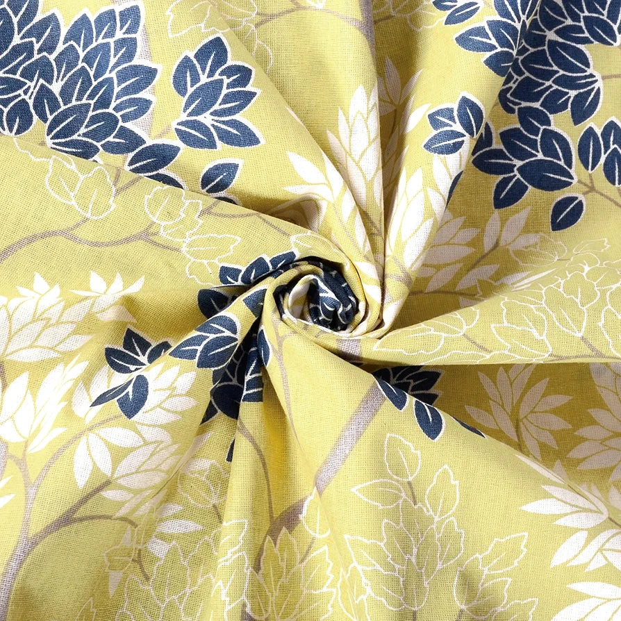 Divine Casa 144 TC 100% Cotton Double Bedsheet with 2 Pillow Covers Floral Pattern Colour Lemon Drop
