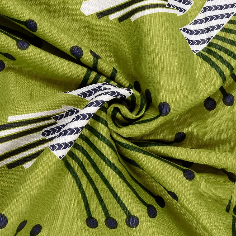 Divine Casa 120 GSM Glace Cotton Single Bed Dohar Lightweight & Reversible AC Blanket Colour Olive Green & Azure Blue