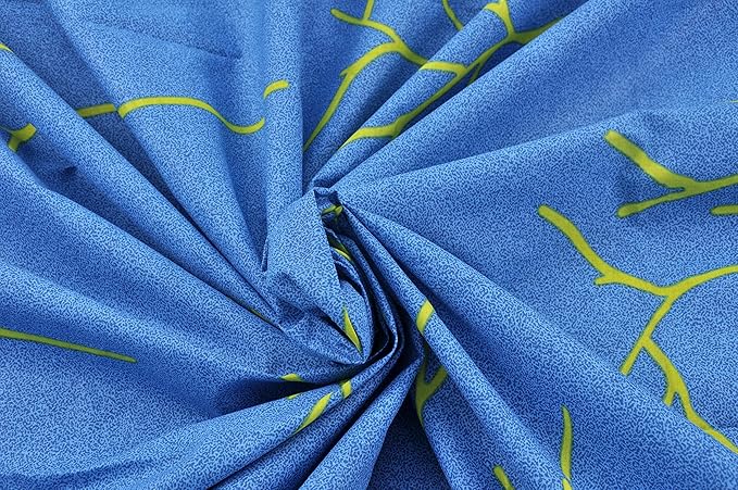 Huesland by Ahmedabad Cotton 144 TC Cotton King Size Bedsheet with 2 Pillow Covers | Blue