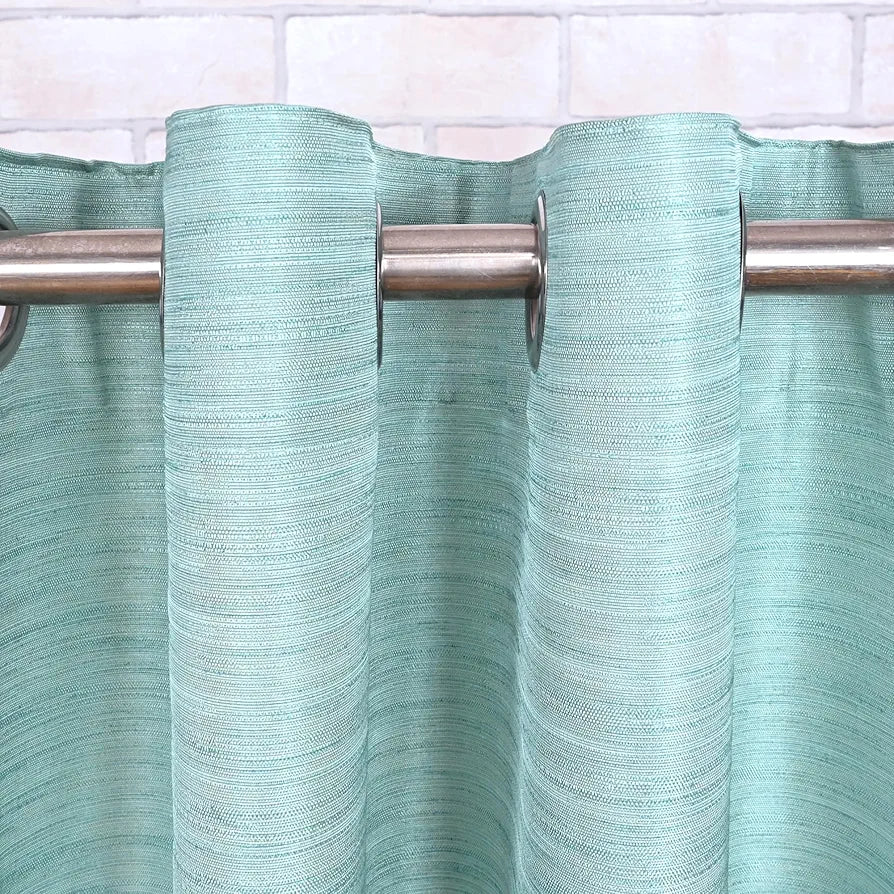Divine Casa 7 Feet Elegant Blackout Door Curtain Premium Opaque Polyester Single Panel Colour Mediumaquamarine (Pack of 1)