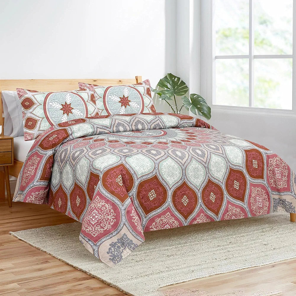 Kuber Industries Double Bedsheet with 2 Pillow Covers 160 TC Premium Cotton Maroon