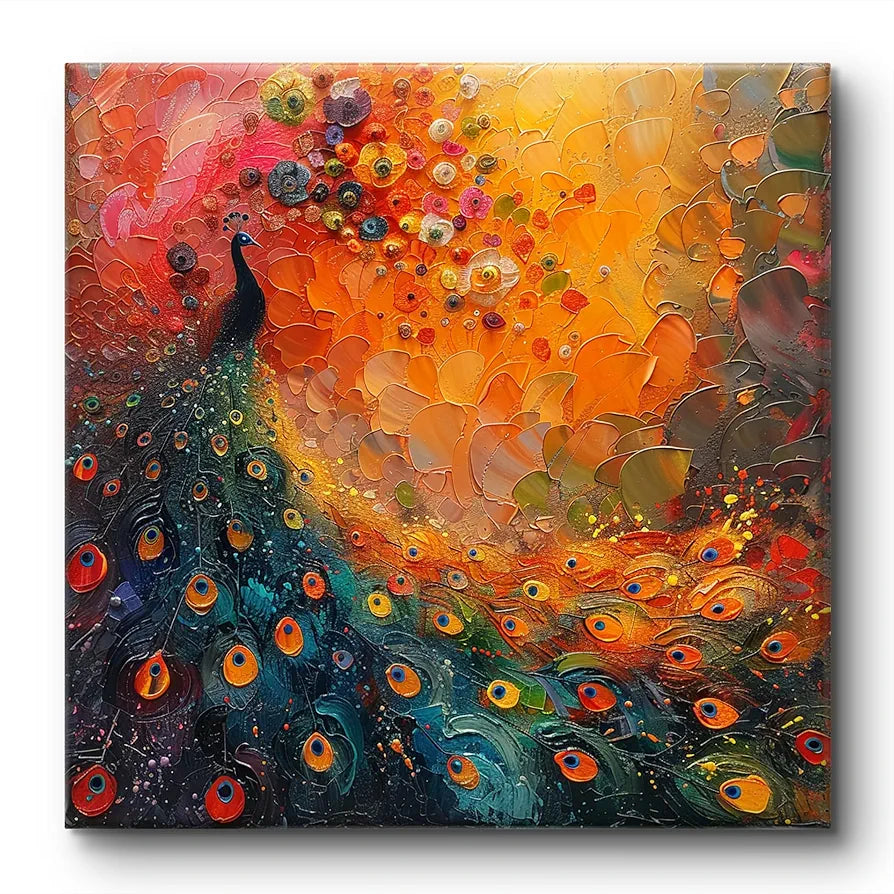 Livin'luxe Paintings Peacock Modern Art Canvas Home Decor Wall Paintings With Frame Painting CV-38099