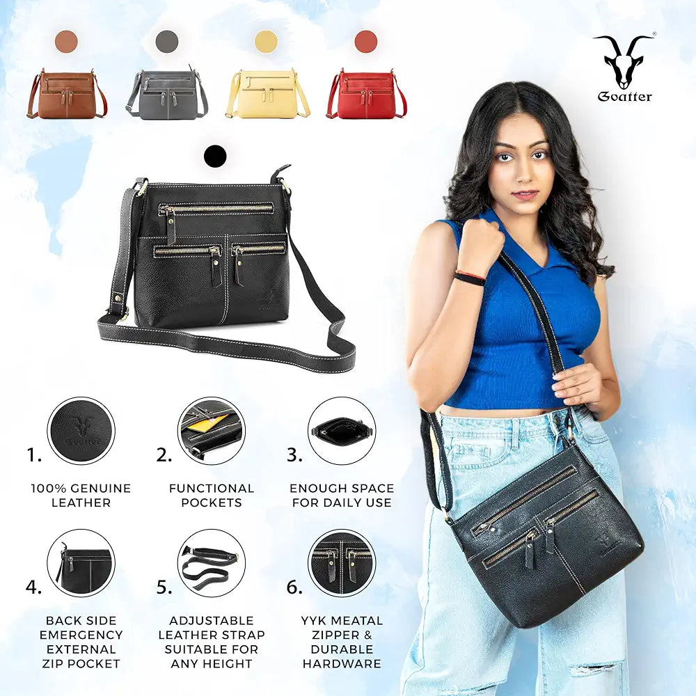 Goatter Genuine Soft Leather Multi Pocket 10