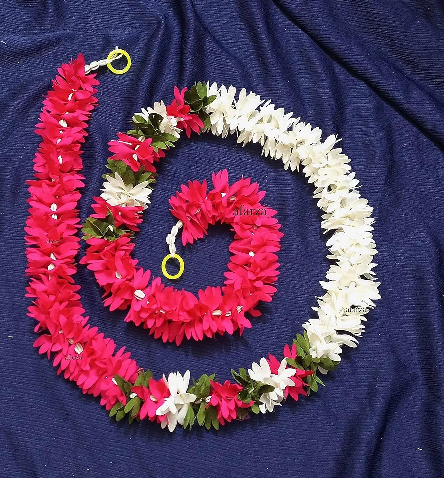 Afarza Choice Good Feel Good Artificial Flower Garland Toran p-pink-white Hanging 4 Pieces 5 Feet