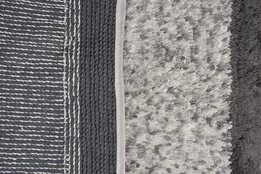 Aerohaven Glorious Super Soft Microfiber Abstract Moroccan Stripe Designer Anti Slip Bathmat Grey Colour