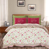 Kuber Industries Double Bedsheet with 2 Pillow Covers 186 TC Premium Cotton Bedsheet Embroidery Flower Zig-Zag Pink