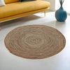 Kuber Industries 3x3 Feet Round Jute Rug & Carpet for Home Bedroom Spirals Beige