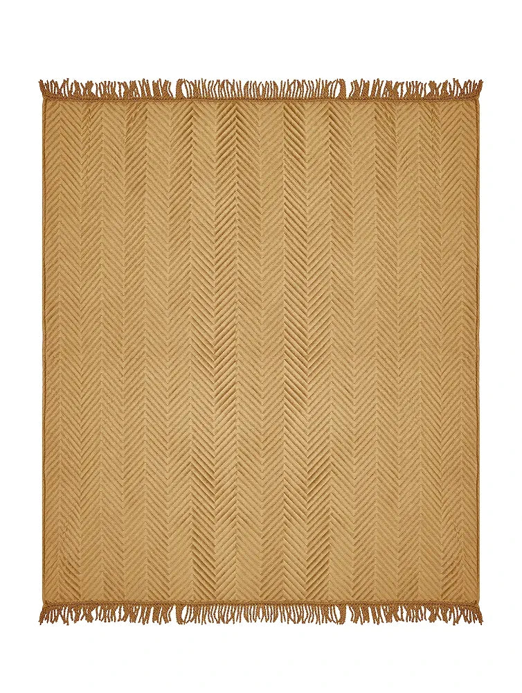 Saral Home Easy Living Velvet Chevron Sofa Throw Gold