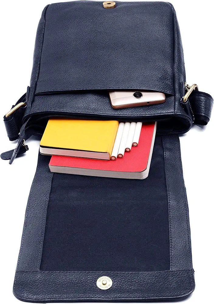 WildHorn Leather 8.5 inch Sling Messenger Bag for Men I Multipurpose Crossbody Bag I Travel Bag with Adjustable Strap I DIMENSION: L- 8.5inch H- 10.5inch W- 3inch