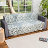 Kuber Industries 3 Seater Long Sheet Cotton Sofa Covers for Living Room Floral Design Blue