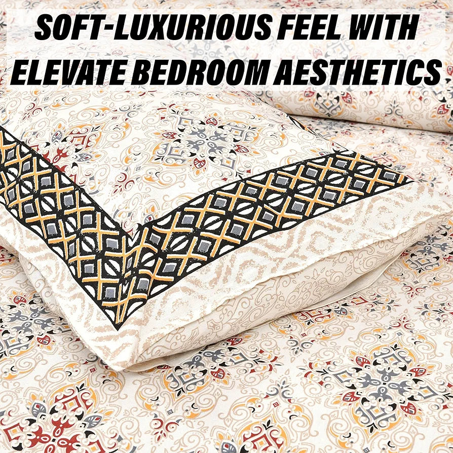 Kuber Industries Double Bedsheet with 2 Pillow Covers 160 TC Premium Cotton Cream