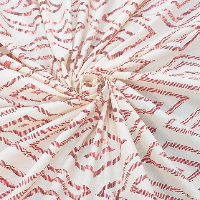 Huesland by Ahmedabad Cotton 144 TC King Size Bedsheet Cotton with 2 Pillow Covers | White & Peach Pink