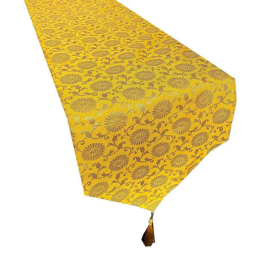 Pink Parrot- Dupion Silk Table Runner Colour Multicolour