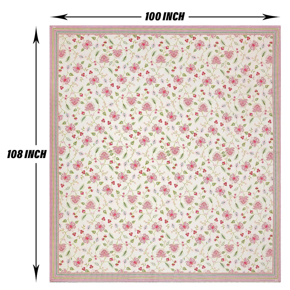 Kuber Industries Double Bedsheet with 2 Pillow Covers 186 TC Premium Cotton Bedsheet Embroidery Flower Zig-Zag Pink