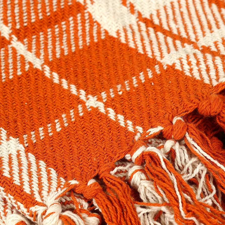 Sashaa World Plaid Blanket Throw Colour Red