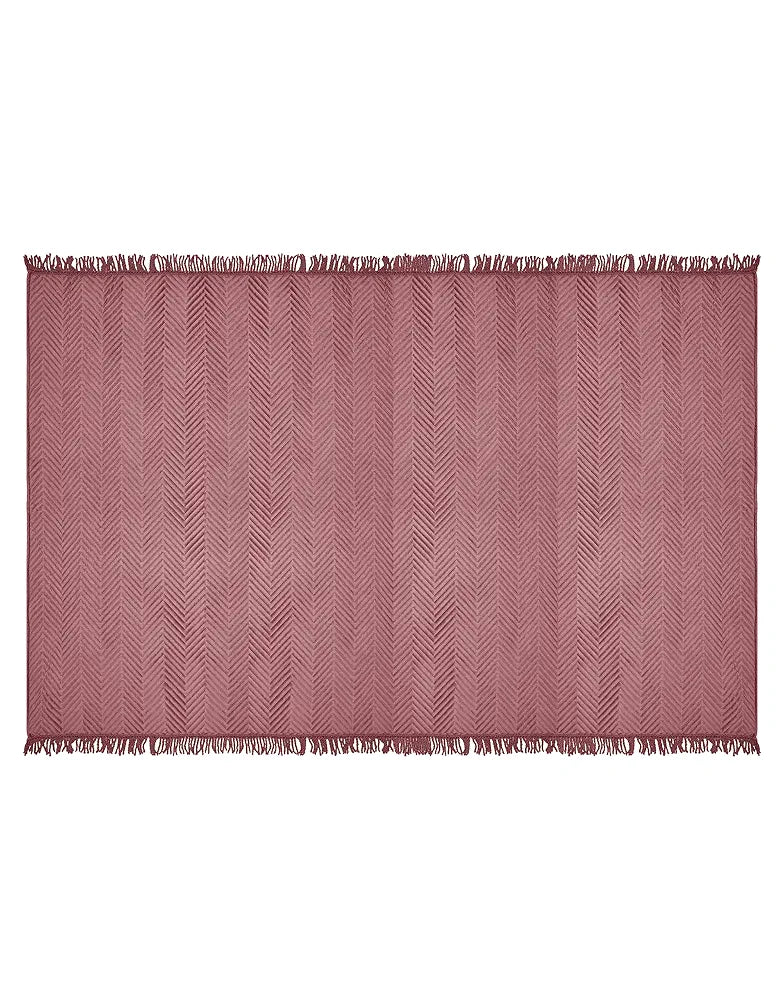 Saral Home Easy Living Velvet Chevron Sofa Throw Peach