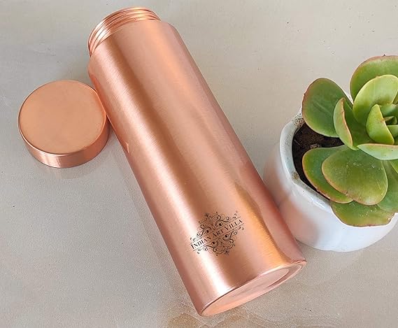 Indian Art Villa Pure Copper Leak Proof Bottle With Straight Design