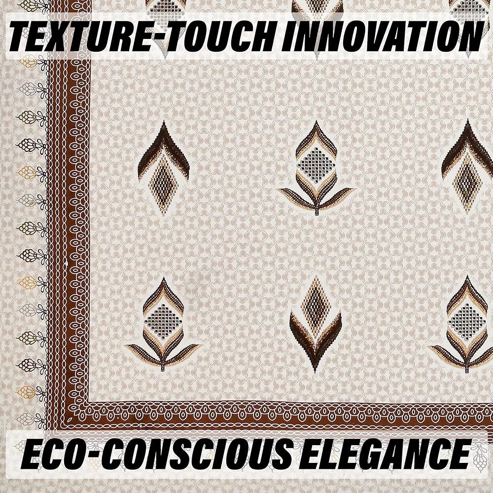 Kuber Industries Double Bedsheet with 2 Pillow Covers 186 TC Premium Cotton Embroidery Katli Flower Brown