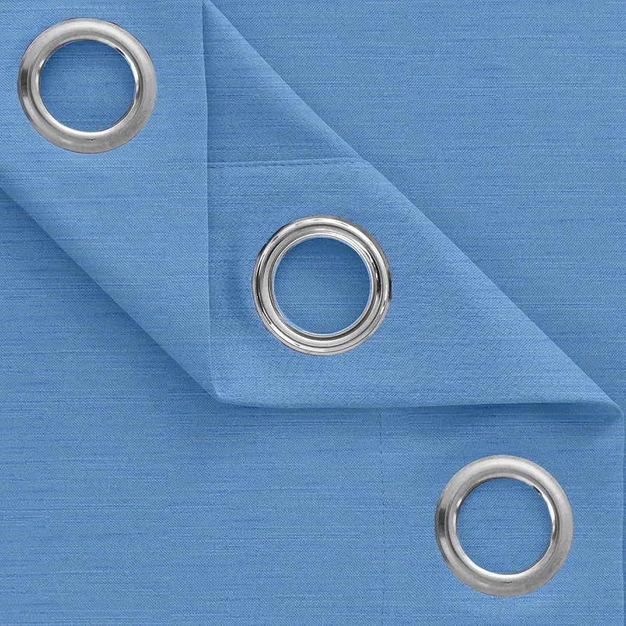 Divine Casa Luxurious 7 Feet Blackout Curtain for Doors Room Darkening Thermal Insulated & Noise Reducing Premium Opaque Polyester Colour Steelblue (Pack of 1)