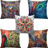 Aerohaven Decorative Hand Made Digitally Printed Abstract 5 Piece Cotton Cushion Cover Multicolour 175 TC