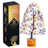Bezavo Amethyst & Citrine Crystal Tree Feng Shui Seven Chakra Energy Tree – 10-12 Inch