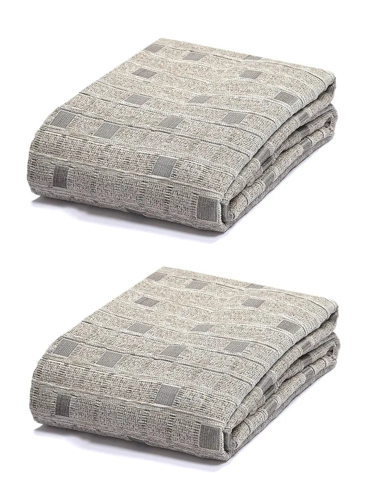Saral Home Soft Viscose Chenille Geometric Pattern Covers  Beige