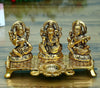 Chhariya Crafts Laxmi Ganesh Saraswati With Diya Decorative Showpiece - 19 Cm